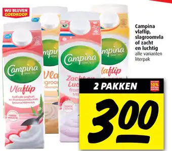 Boni Campina vlaflip, slagroomvla of zacht en luchtig aanbieding