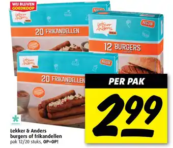 Boni Lekker & Anders burgers of frikandellen aanbieding