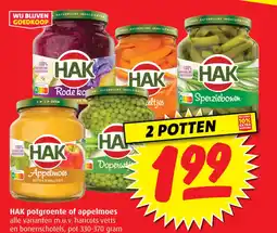 Boni HAK potgroente of appelmoes aanbieding