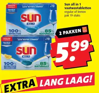 Boni Sun all in 1 vaatwastabletten aanbieding