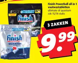 Boni Finish Powerball all in 1 vaatwastabletten aanbieding