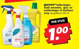 Boni Gwoon kalkreiniger, multi ontvetter, glas- en multireiniger of vloeibare zeep aanbieding