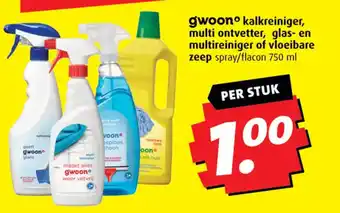 Boni Gwoon kalkreiniger, multi ontvetter, glas- en multireiniger of vloeibare zeep aanbieding