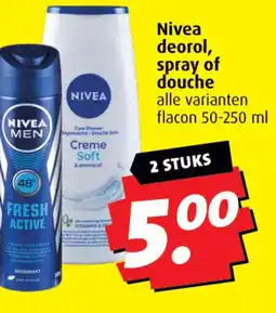 Boni Nivea deorol, spray of douche aanbieding