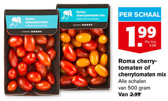 Hoogvliet Roma cherrytomaten of cherrytomaten mix 500 g aanbieding