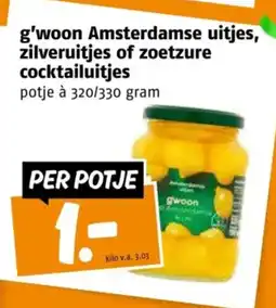 Poiesz G'woon amsterdamse uitjes, zilveruitjes of zoetzure cocktailuitjes aanbieding