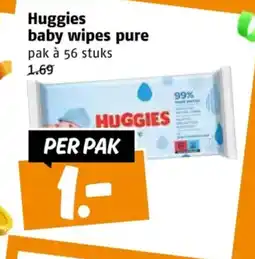 Poiesz Huggies baby wipes pure aanbieding