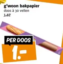 Poiesz g'woon bakpapier aanbieding
