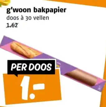 Poiesz g'woon bakpapier aanbieding