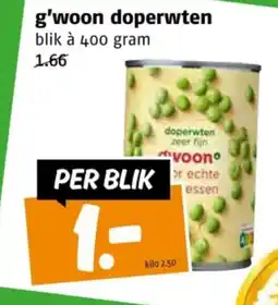 Poiesz G'woon doperwten aanbieding