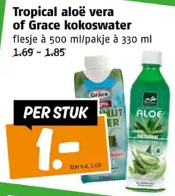 Poiesz Tropical aloë vera of Grace kokoswater aanbieding
