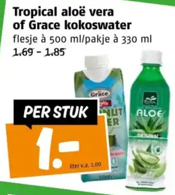 Poiesz Tropical aloë vera of Grace kokoswater aanbieding