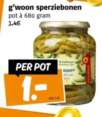 Poiesz g'woon sperziebonen aanbieding