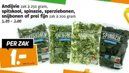 Poiesz Andijvie spitskool, spinazie, sperziebonen, snijbonen of prei fijn aanbieding