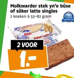 Poiesz Molkwarder stek yn'e bûse of sûker latte singles aanbieding