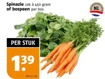 Poiesz Spinazie of bospeen per bos aanbieding