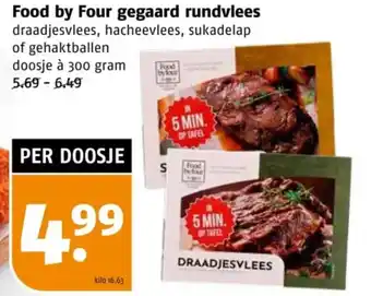 Poiesz Food by Four gegaard rundvlees aanbieding