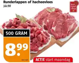Poiesz Runderlappen of hacheevlees aanbieding