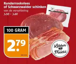 Poiesz Runderrookvlees of Schwarzwalder schinken aanbieding