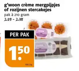 Poiesz g'woon crème mergpijpjes of rozijnen stercakejes aanbieding