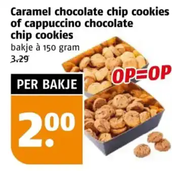 Poiesz Caramel chocolate chip cookies of cappuccino chocolate aanbieding