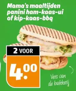 Poiesz Mama's maaltijden panini ham kaas ui of kip kaas bbq aanbieding
