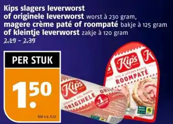 Poiesz Kips slagers leverworst of originele leverworst, magere crème paté of roompaté of kleintje leverworst aanbieding