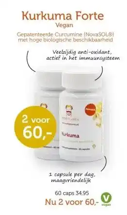 De Rode Pilaren Kurkuma Forte Vegan aanbieding
