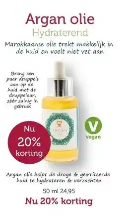De Rode Pilaren Argan olie Hydraterend aanbieding