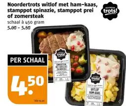 Poiesz Noordertrots witlof met ham-kaas, stamppot spinazie, stamppot prei of zomersteak aanbieding