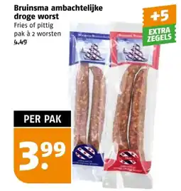 Poiesz Bruinsma ambachtelijke droge worst aanbieding