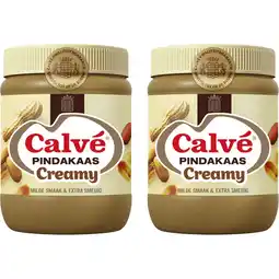 Albert Heijn Calvé Creamy pindakaas 2-pack aanbieding