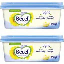 Albert Heijn Becel Becel Light palmolievrij 250 gram 2-pack aanbieding