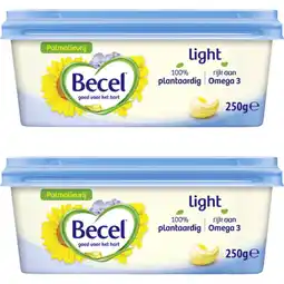 Albert Heijn Becel Becel Light palmolievrij 250 gram 2-pack aanbieding