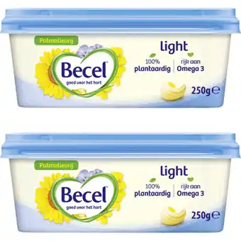 Albert Heijn Becel Becel Light palmolievrij 250 gram 2-pack aanbieding
