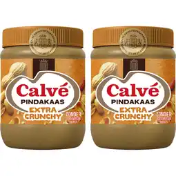 Albert Heijn Calvé Extra crunchy pindakaas 2-pack aanbieding