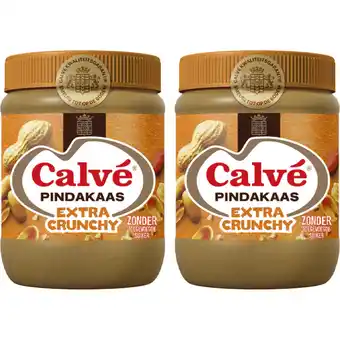 Albert Heijn Calvé Extra crunchy pindakaas 2-pack aanbieding