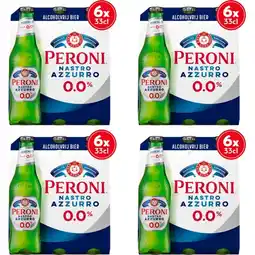 Albert Heijn Peroni azzurro alcoholvrij bier 4x 6-pack aanbieding