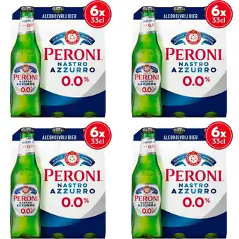Albert Heijn Peroni azzurro alcoholvrij bier 4x 6-pack aanbieding
