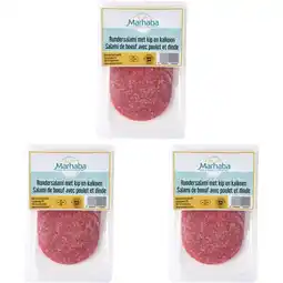 Albert Heijn Marhaba Rundersalami met kip en kalkoen 3-pack aanbieding