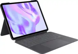 Coolblue Logitech Combo Touch Apple iPad Pro 13 (2024) Toetsenbord Hoes QWERTY Grijs aanbieding