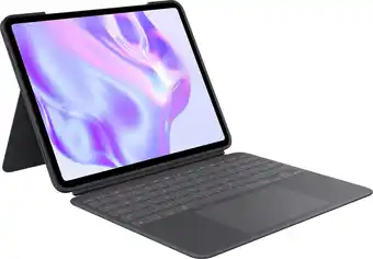 Coolblue Logitech Combo Touch Apple iPad Pro 13 (2024) Toetsenbord Hoes QWERTY Grijs aanbieding