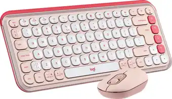 Coolblue Logitech Pop Icon Combo toetsenbord en muis set Rose aanbieding