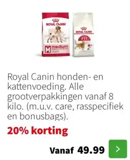Intratuin Royal Canin honden en kattenvoeding aanbieding