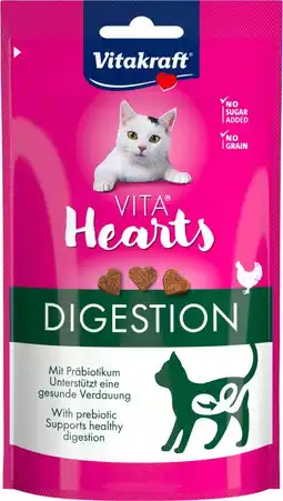 Intratuin Vitakraft kattensnack Vita Hearts digestion kip 40 g aanbieding
