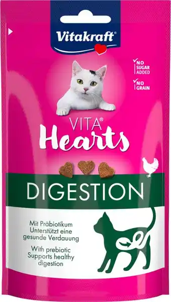 Intratuin Vitakraft kattensnack Vita Hearts digestion kip 40 g aanbieding