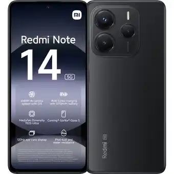 MediaMarkt Xiaomi Redmi Note 14 - 5g 256gb Midnight Zwart 256 Gb aanbieding