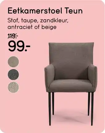 Leen Bakker Eetkamerstoel Teun aanbieding