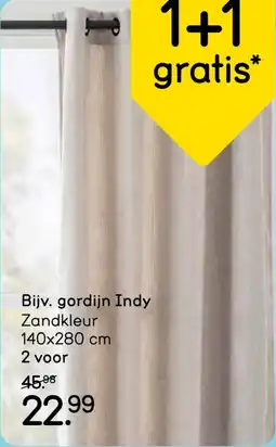 Leen Bakker Gordijn Indy aanbieding