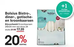 Sligro Bolsius Bistro-, diner-, gotische- en kroonkaarsen aanbieding